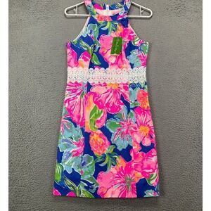 Lilly Pulitzer Dress Womens Size 2 Blue Shift Beckon Jungle Ashlyn Utopia NEW